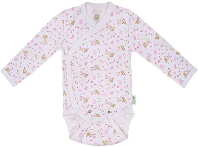 Body Bio Baby - bumbac organic, 62 cm, 3-4 luni, alb-roz