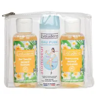 Set Gel de dus 100ml + Spray apa pura 50ml + Sampon 100ml, Evoluderm
