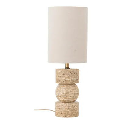Veioză în culoare naturală din piatră cu abajur textil (înălțime 53 cm) Marci – Bloomingville