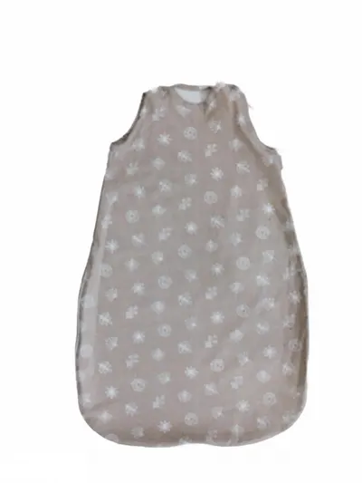 Sac de dormit de vara 100 cm bumbac ranforce Abstract Leaves Grey Beige