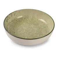 Farfurie verde/crem adâncă din gresie ø 18,5 cm Gravel – ONA