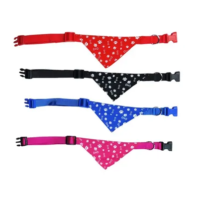 Zgarda textila pentru caini de talie mica, rosie, reglabila, 20-30 cm x 1 cm