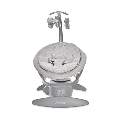 Leagan electric Toscana Grey Trees rotativ, panou muzical, telecomanda