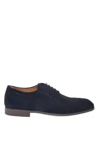 Pantofi brogue de piele intoarsa - Albastru
