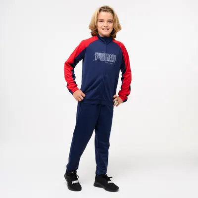 Trening din poliester Puma Educație fizică, Albastru-Roșu Băieți