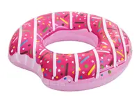 Colac gonflabil Bestway Donut Roz diametru 107 cm, pentru copii peste 12 ani, Material PVC durabil, rezistent la soare si apa sarata, Kit de reparatie inclus