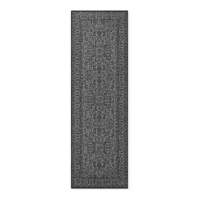 Covor tip traversă pentru interior și exterior alb-negru 80x250 cm Duet Kona – NORTHRUGS