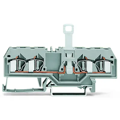 4-conductor disconnect terminal block; for DIN-rail 35 x 15 and 35 x 7.5; 4 mm²; CAGE CLAMP®; 4,00 mm²; gray
