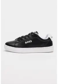Pantofi sport din piele cu sireturi - Negru