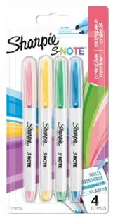 Set markere permanente Sharpie - S-Note, 4 culori