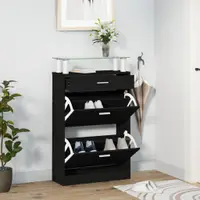 Gossi pantofar, negru, 63x24x104 cm, lemn prelucrat