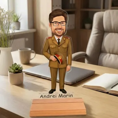 Caricatura pentru Militar - Statueta Personalizata tip Trofeu
