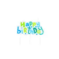 Lumânare party Happy Birthday Blue