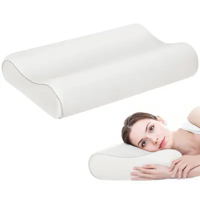 HOMCOM Pernă Memory Foam cu Husă Detașabilă 60x40x10/12 cm Crem | Aosom Romania