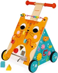 Antemergator multifunctional din lemn Janod - Pisica