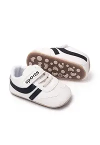 Pantofi sport Model AL 19198 cu dungi Pentru bebelusi - Piele ecologica - Baieti - Alb - Alb