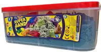 Nisip de joacă Play-Toys - Super Sand, 5 kg, cu figurine și cutie, albastru