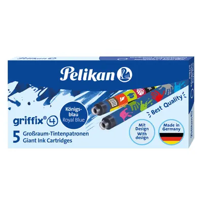 Set 5 patroane mari Pelikan Griffix, Cerneala Albastru Royal