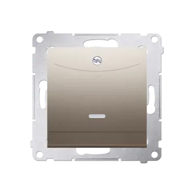Intrerupator dublu de hotel cu led-2Z, curent nominal 10 (2) A, necesita utilizare releu/contactor, gold mat metalic
