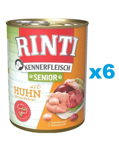 RINTI Kennerfleish Senior Chicken 6x800 g conserve alimente caini, cu pui