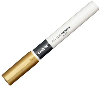 Marker acrilic Carioca Plus - Van Orton, 2.0 mm, auriu