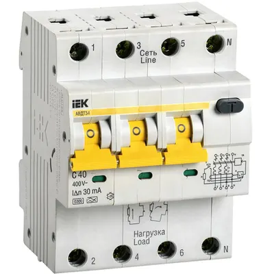 Tetrapolara cu protectie diferentiala RCBO AVDT 34 C40 30mA 6kA
