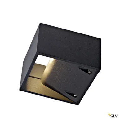 LOGS lampă de perete, pătrată, antracit, 6W LED, alb cald