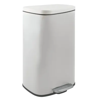 Coș de gunoi alb mat cu pedală din oțel 50 l Akira – Spirella