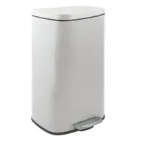 Coș de gunoi alb mat cu pedală din oțel 50 l Akira – Spirella