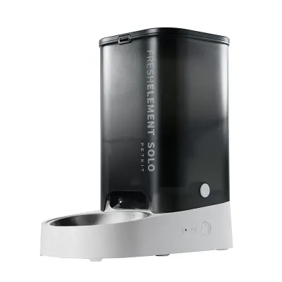 Dozator automat mancare pisici PETKIT Fresh Element Solo - Smart Pet Feeder, Dark Grey, capacitate 3L, aplicatie mobila
