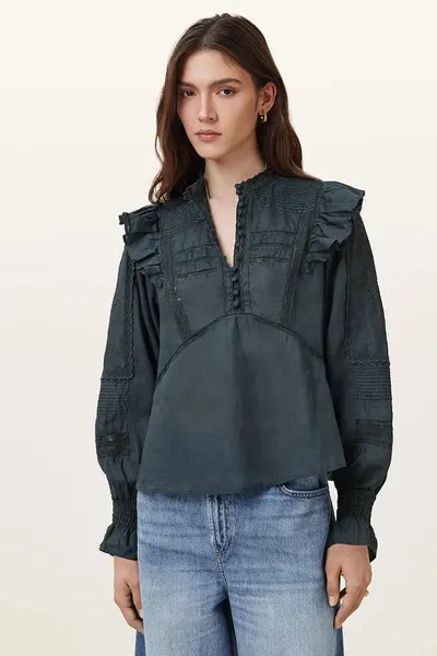 AllSaints bluza din bumbac HEATHER