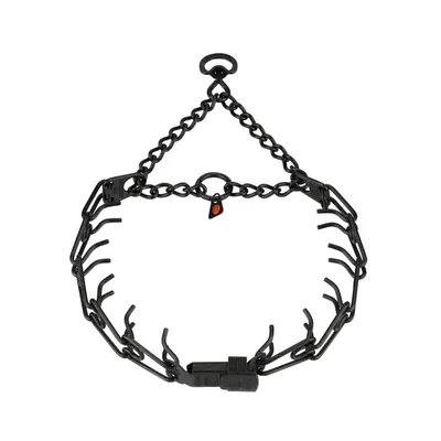 Zgarda dresaj Herm Sprenger Ultra-Plus ClicLock inox negru - 43 cm - 2.25 mm