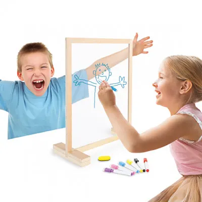 Fereastra magică pentru desen cu 6 markere colorate și gumă de șters, 33 x 28 cm