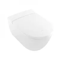 Set vas wc cu functie de bideu suspendat, alb alpin, capac inclus soft close si quick release, Villeroy Boch Viclean