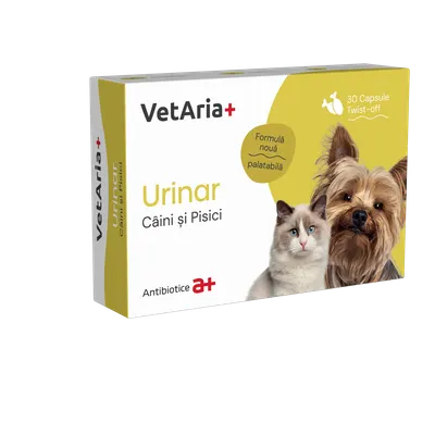 Supliment sistem urinar pentru caini si pisici VetAria Urinar, 30 capsule