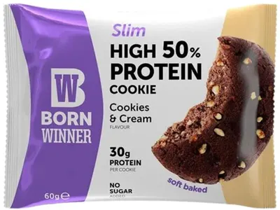 Slim Protein Cookie, fursecuri cu cremă, 60 g, Born Winner
