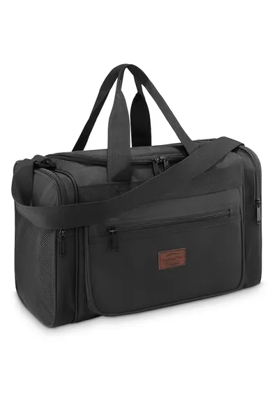 Geanta de voiaj pentru avion - ® - Negru - Unisex - Universala - Multifunctionala - Compatibila Wizz Air si RYANAIR - Fermoar dublu - Impermeabila - Curea de umar reglabila - Atasabila valiza - Usoara - Spatioasa - Nylon/Poliester - 40x20x25 cm - NERO