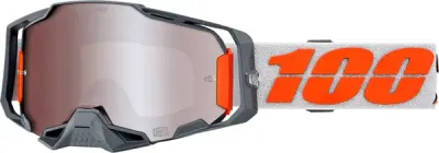 Ochelari cross atv 100% Armega HiPER, lentila oglinda argintie, culoare rama argintiu