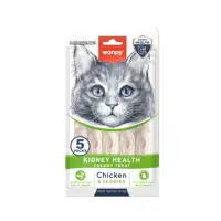 WANPY Kidney Health Creamy Treat, Pui și Legume, punguță recompense funcționale pisici, sistem renal, (piure), 70g