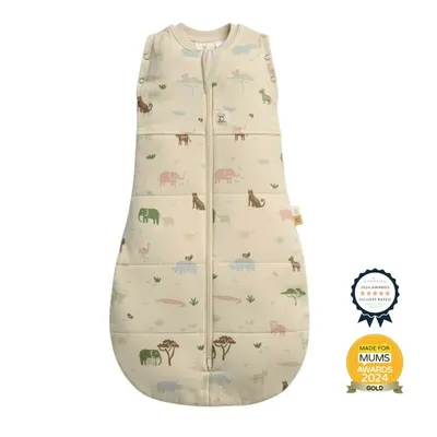 Sistem de infasat si sac de dormit, ErgoPouch, 2 in 1, 6-12 luni, 8-10 kg, TOG 2.5, Bumbac organic, Fermoar bidirectional, Transformabil, Lavabil la masina, Certificat non-toxic, Premiat in Australia, Model savana, Crem