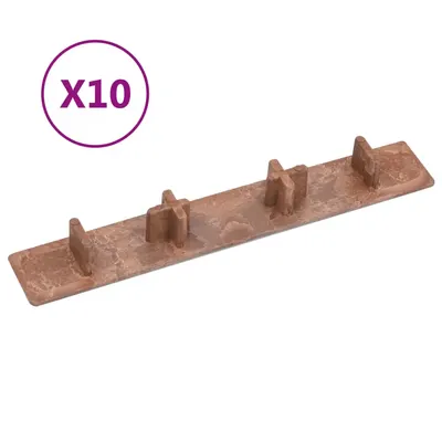 Gossi capace de capat pardoseala terasa, 10 buc., maro, plastic