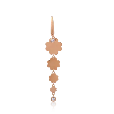 Cercel din aur roz cu diamante de 0.12ct