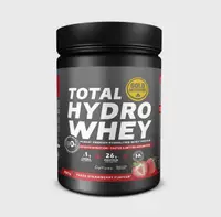 Pudra proteica din zer cu capsuni, Total Hydro Whey, GoldNutrition, 900 g