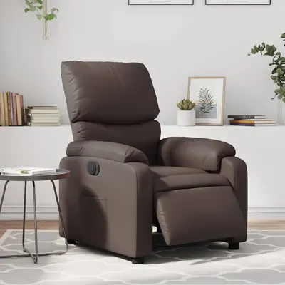 vidaXL Fotoliu rabatabil electric, maro, piele ecologică