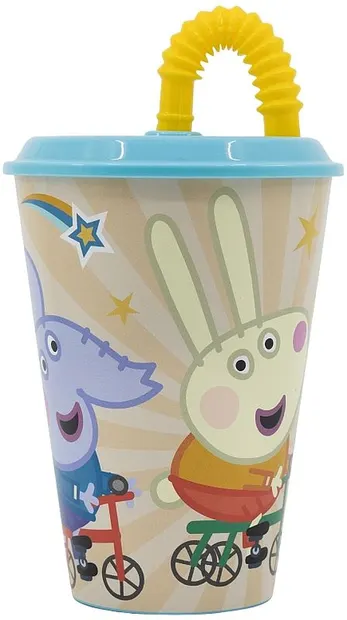 Cană cu pai Stor Peppa Pig - Kindness Counts, 430 ml