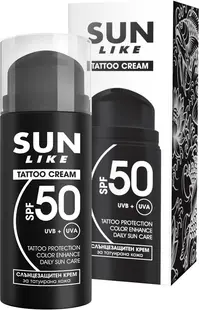 Cremă de protecție solară pentru piele cu tatuaje Sun Like, SPF50, 100 ml