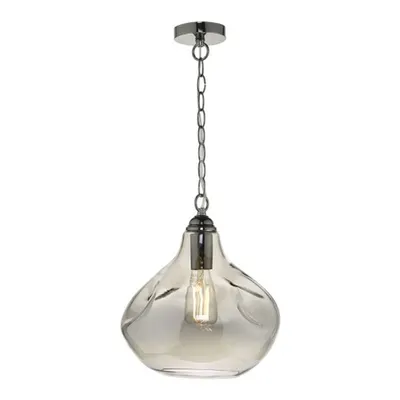 Lampa suspendata Esarosa 1 Light Pendant Black Chrome And Smoked Glass