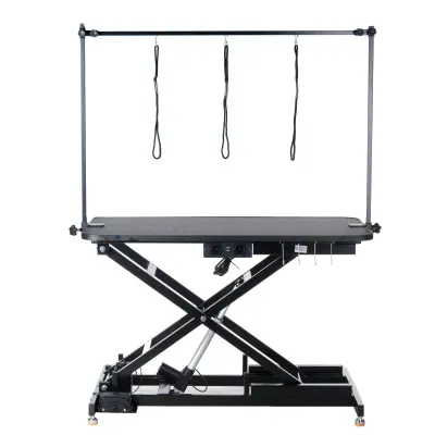 Masa electrica toaletaj caini si pisici, marime XL, reglare inaltime 24,5-101 cm, maxim 60 kg, neagra