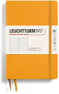 Caiet Leuchtturm1917 Paperback - B6+, portocaliu, pagini cu puncte, copertă rigidă