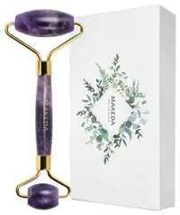 Makeda Botanics Rolă dublă de masaj facial, ametist violet